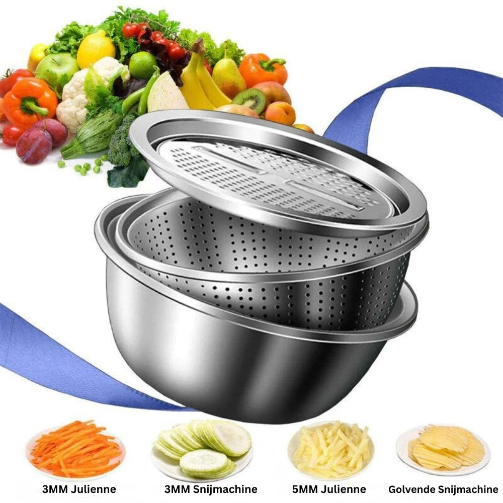 Master Chop - 3-in-1 Stainless Steel Grater Tray
