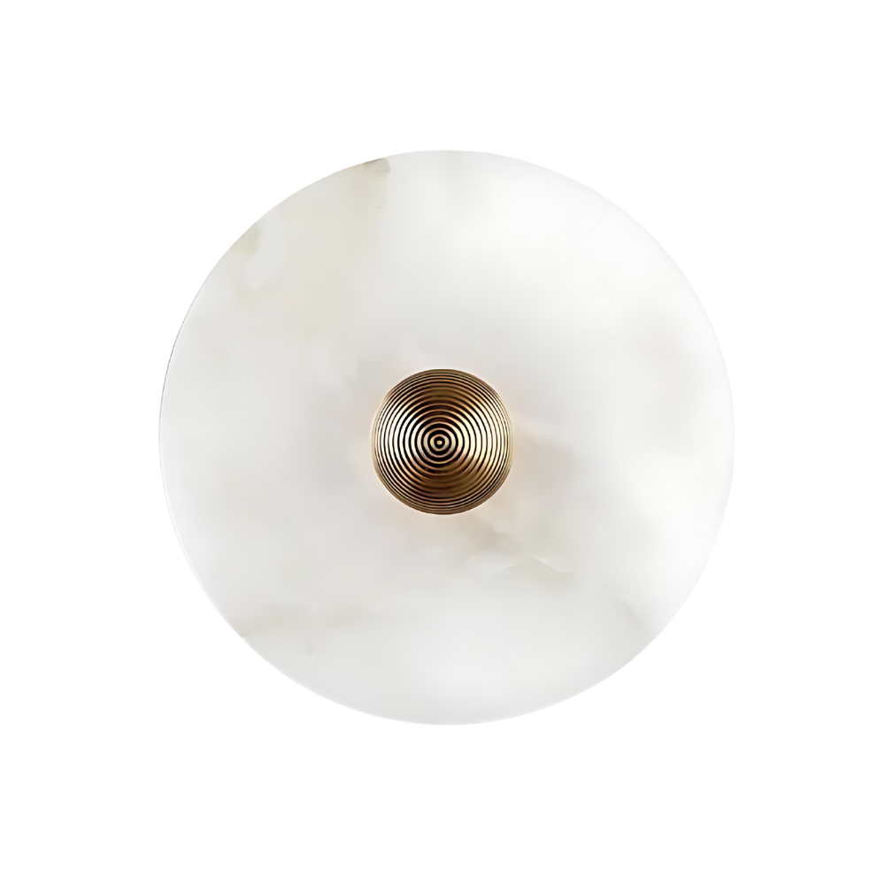 Aurora d'Or Round Wall Lamp - Alabaster Glow