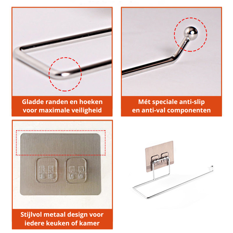 RollMate Holder - Stainless Steel Paper Towel Holder Set (2 Pack)