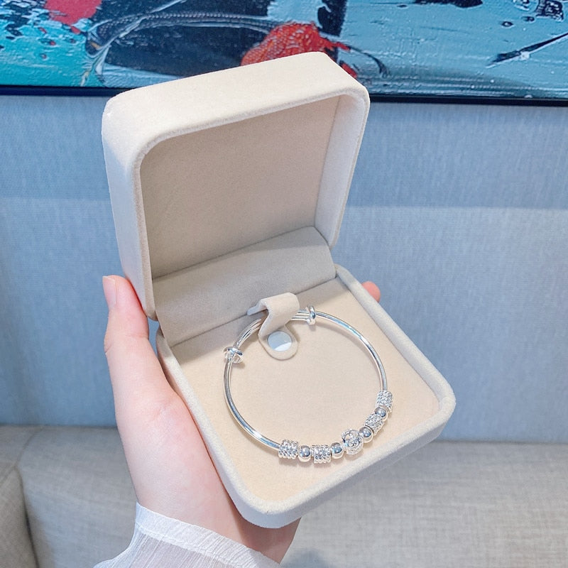 Silver Lucky Beads - Adjustable Bracelet
