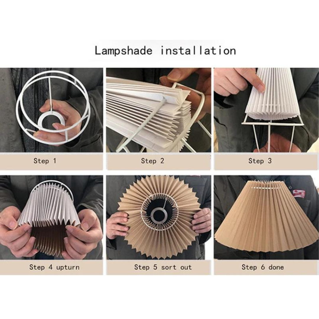 Foldable Pleat Table Lamp - DIY Warm LED Accent Light