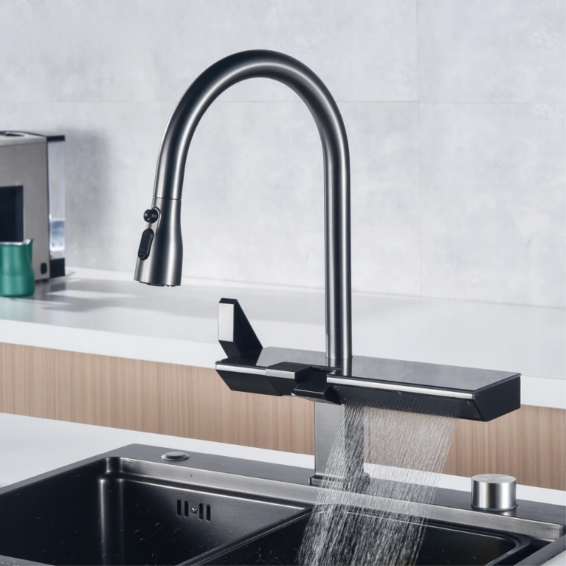 GleamFlow - Stylish Digital Kitchen Tap in Chrome