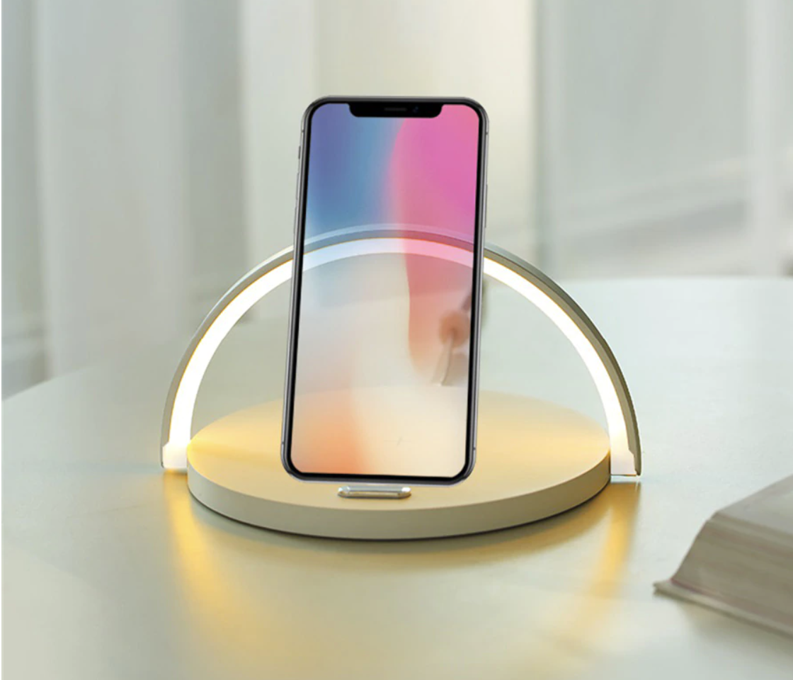Bowlight Design - Stylish 3-in-1 Night Lamp with Qi Charger