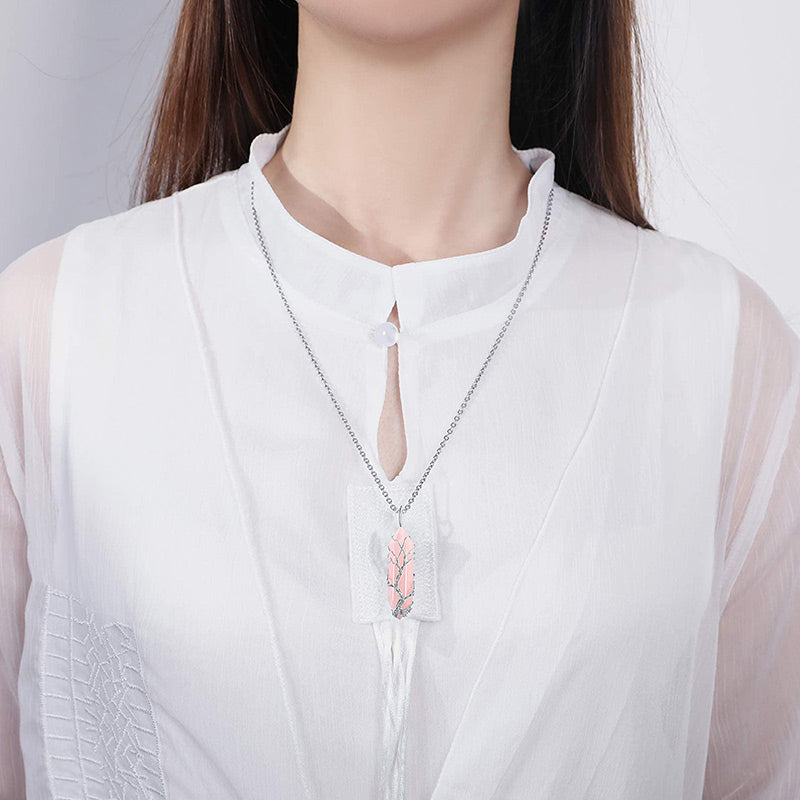 Elara - Tree of Life Crystal Gemstone Necklace for Women
