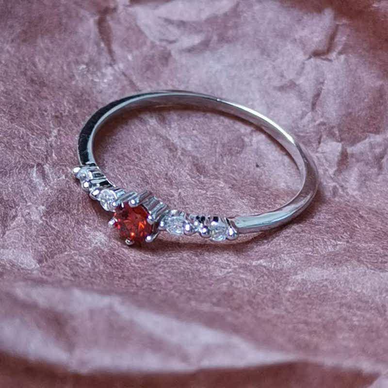 Elara - 18K Gold Garnet Stone Ring for Women
