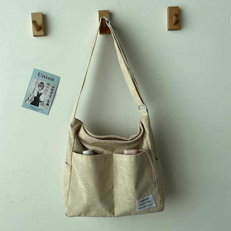 StyleLoom - Luxe Corduroy Shoulder Bag for Women