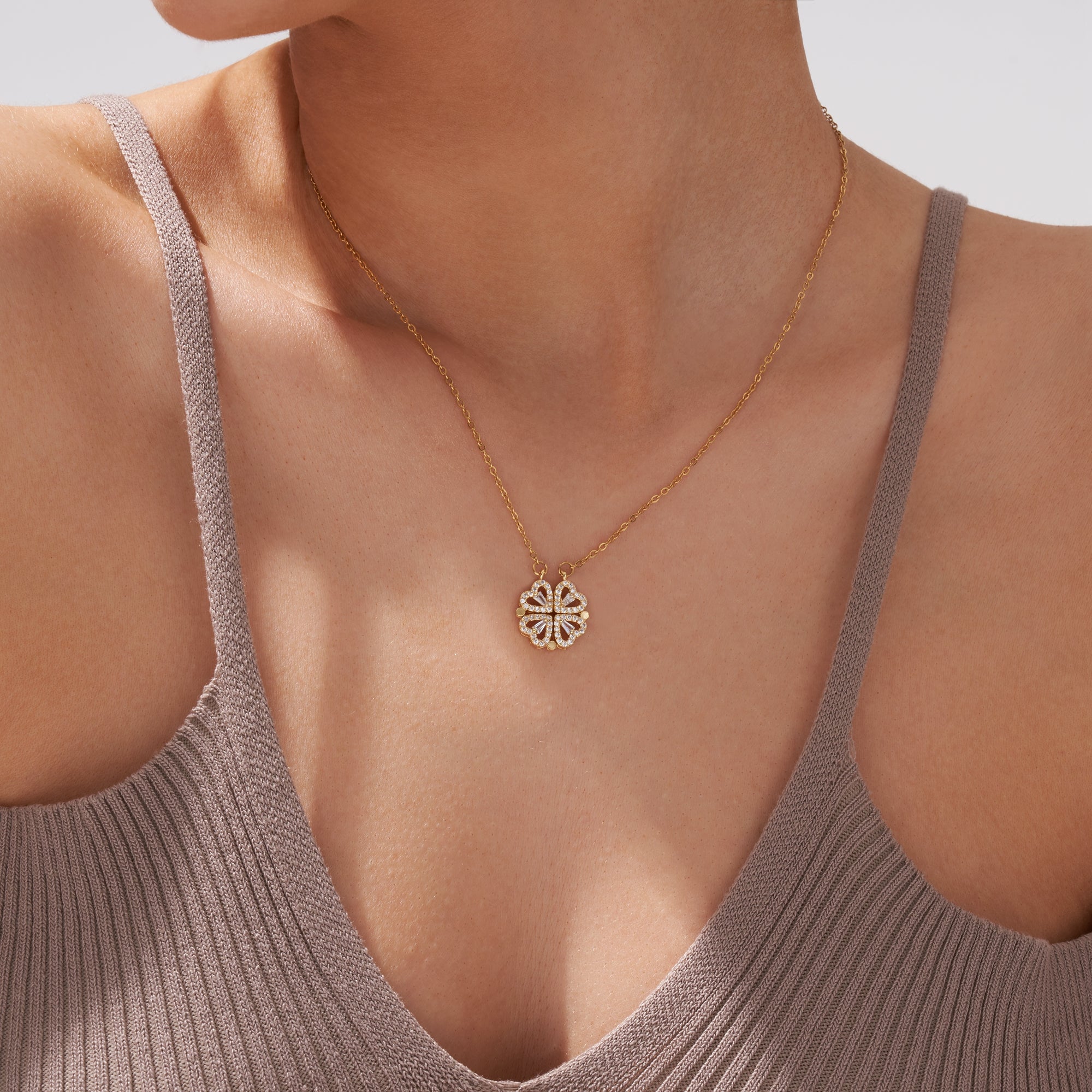 Lucky Charm Necklace – Heart Pendant in Gold