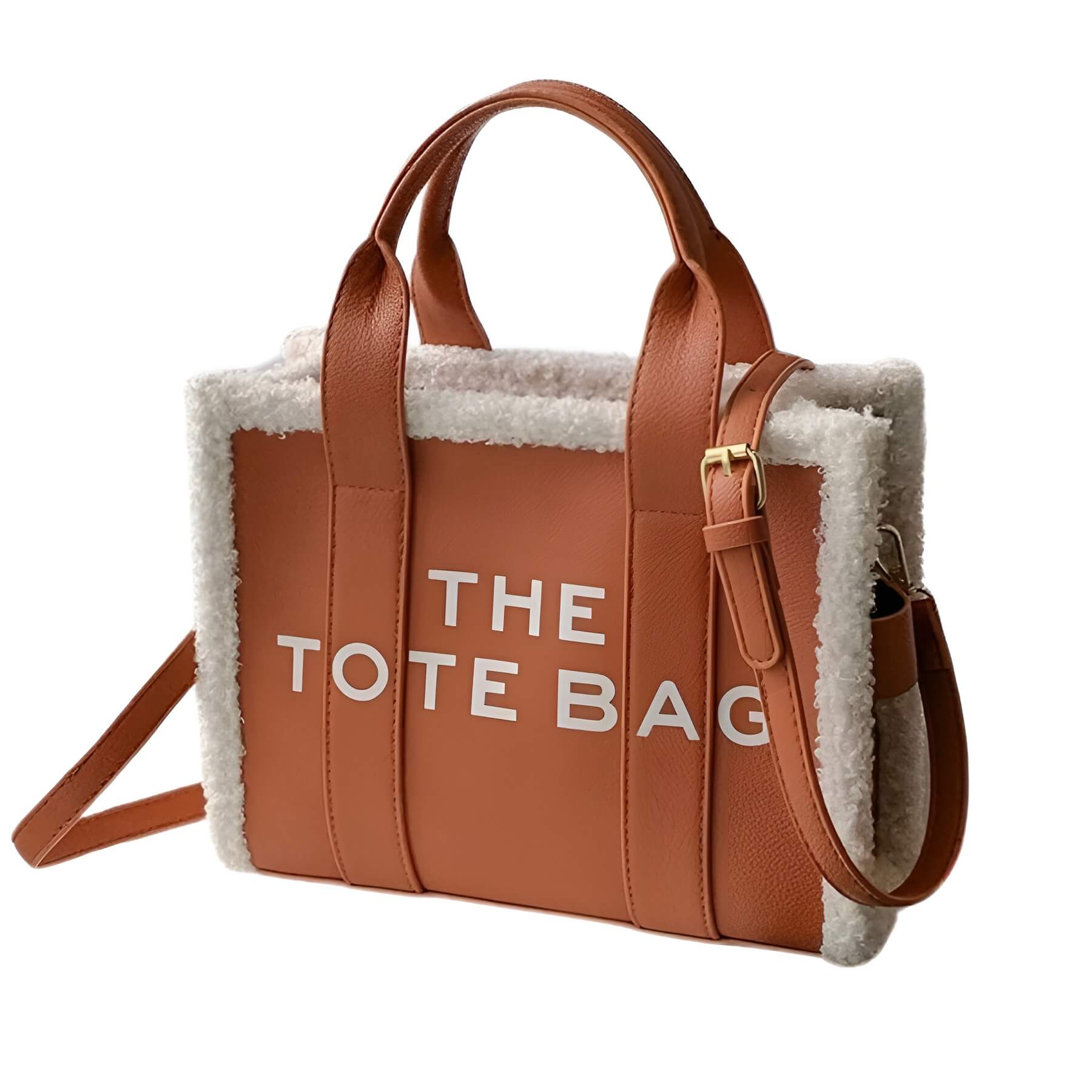 LuxVibe Bag - PU Leather Handbag with Faux Fur Trim