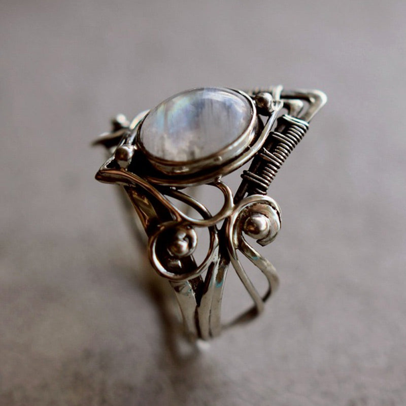 Clara - Vintage Sterling Silver Moonstone Ring for Women