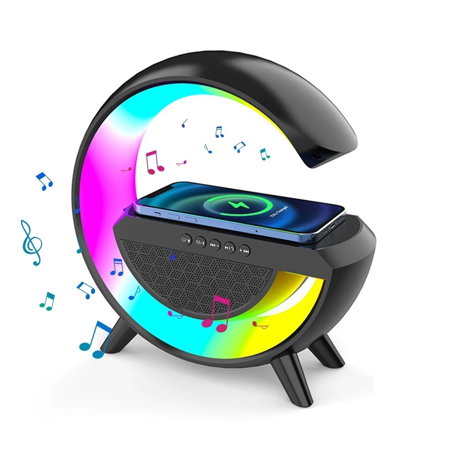 GlowHub - Wireless Charging Speaker with Alarm Clock and Ambient Light