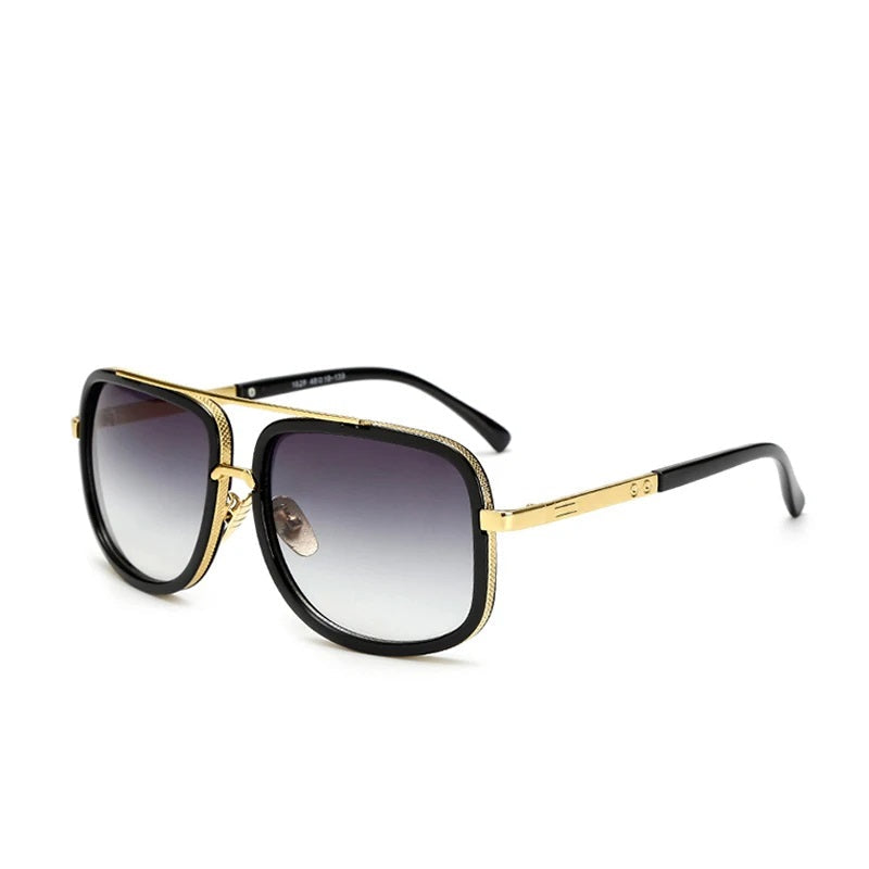 SanderSun - Retro Square Metal Sunglasses