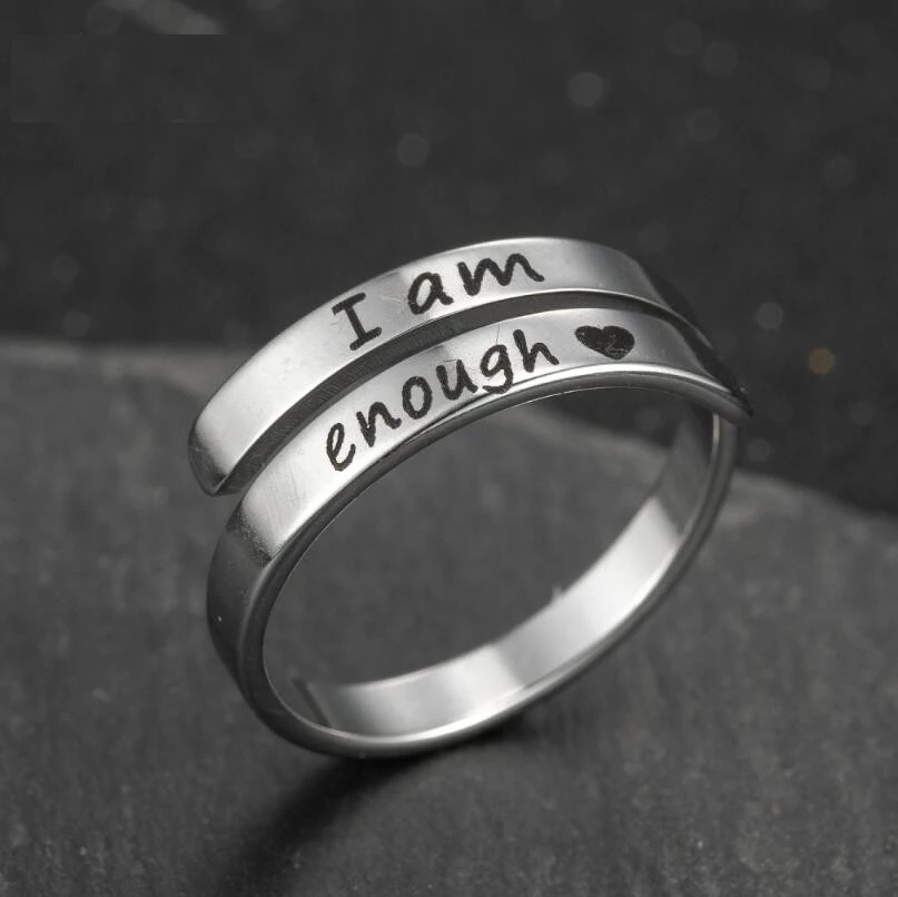 I Am Enough - Silver Affirmation Ring for Women