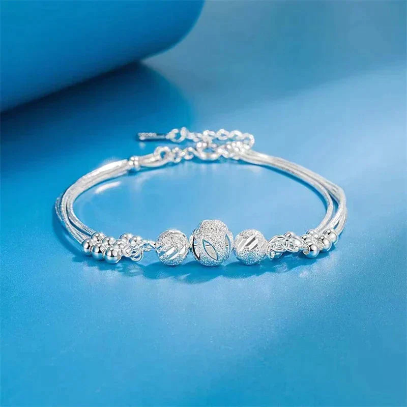 Silver Pearl Bracelet - Elegant Adjustable Statement Piece