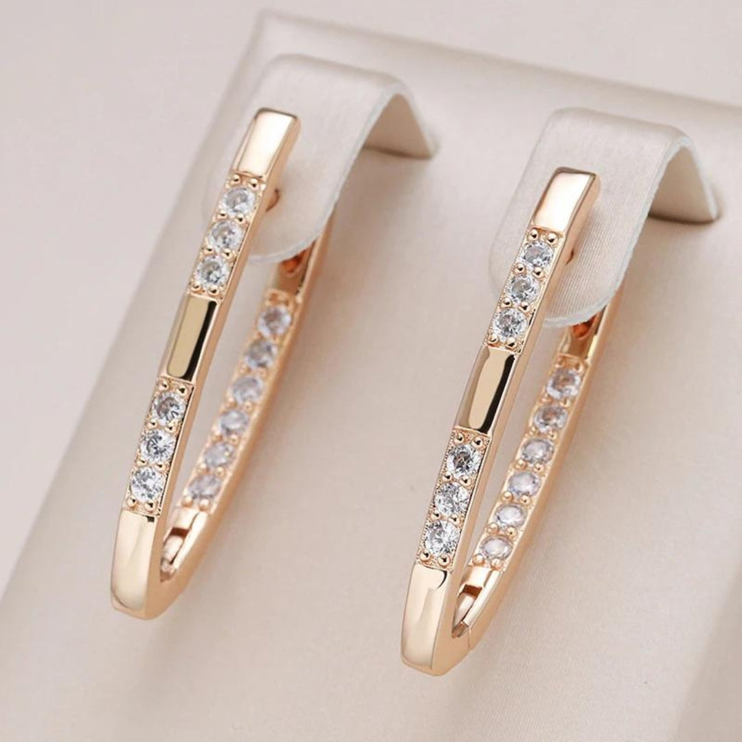 Celeste - 18K Gold Plated Zirconia Stud Earrings for Women