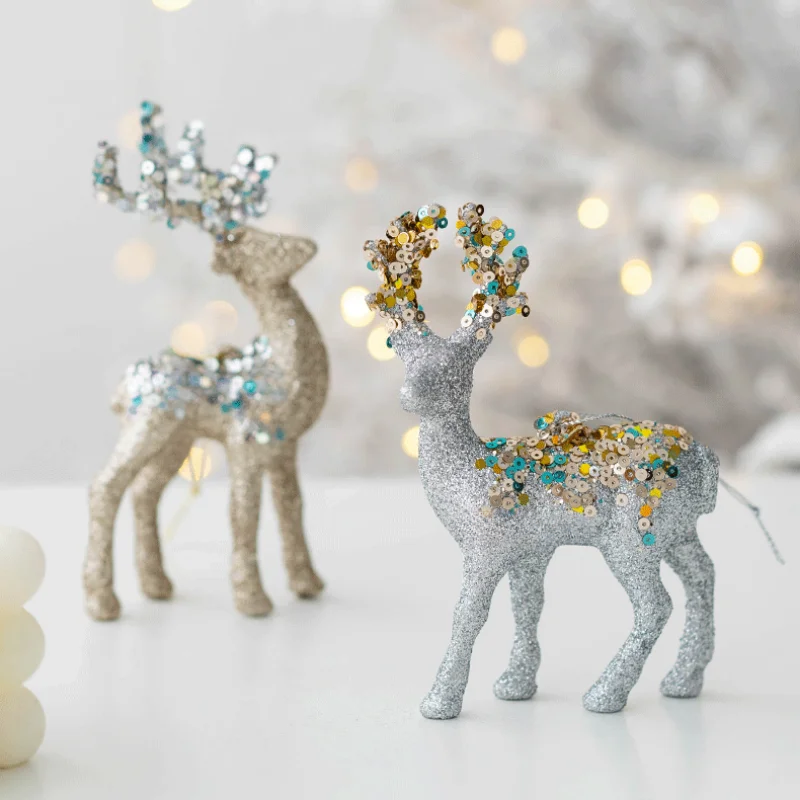 FrostDeer Glitter Deer Ornament - Luxe Christmas Decor