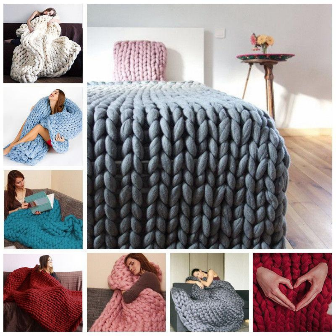 WinterVibe DIY Blanket - Cozy Chunky Knit Kit for Winter