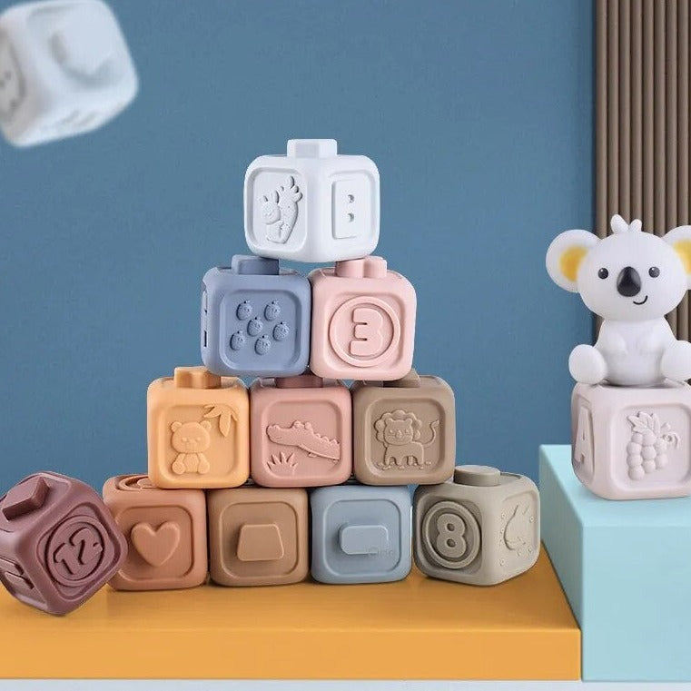 CubbyStack - Silicone Stacking and Teething Toy for Babies