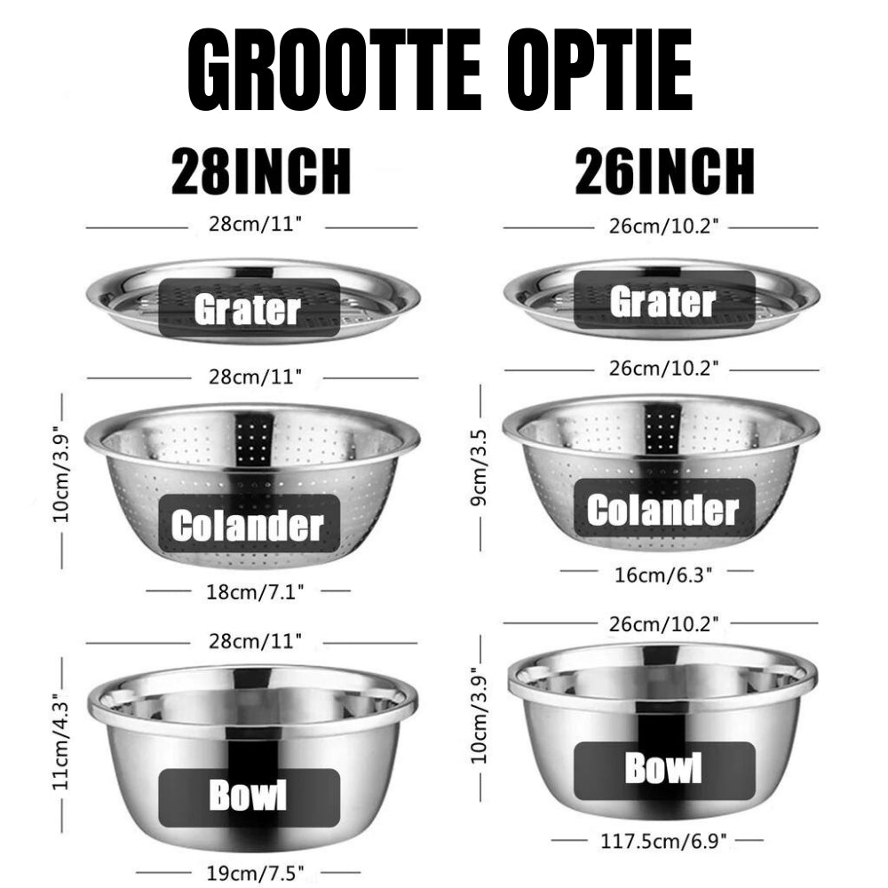 Master Chop - 3-in-1 Stainless Steel Grater Tray