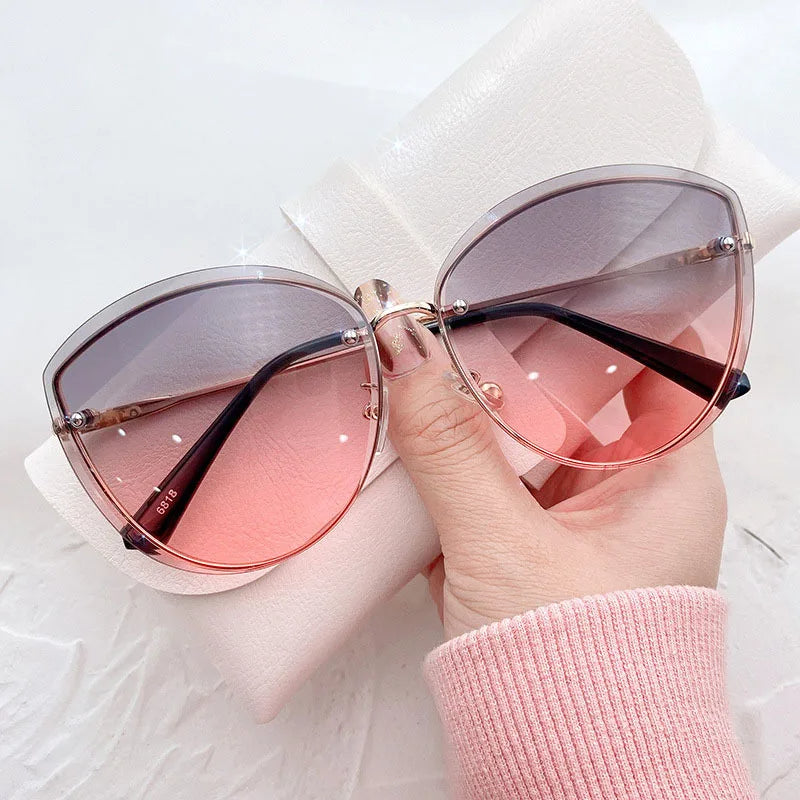 AnnaShade - Oval Rimless Sunglasses
