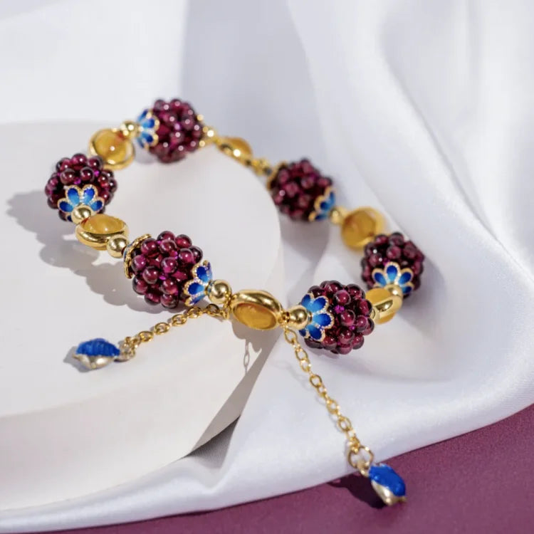 Selina - Natural Garnet Bracelet for Women