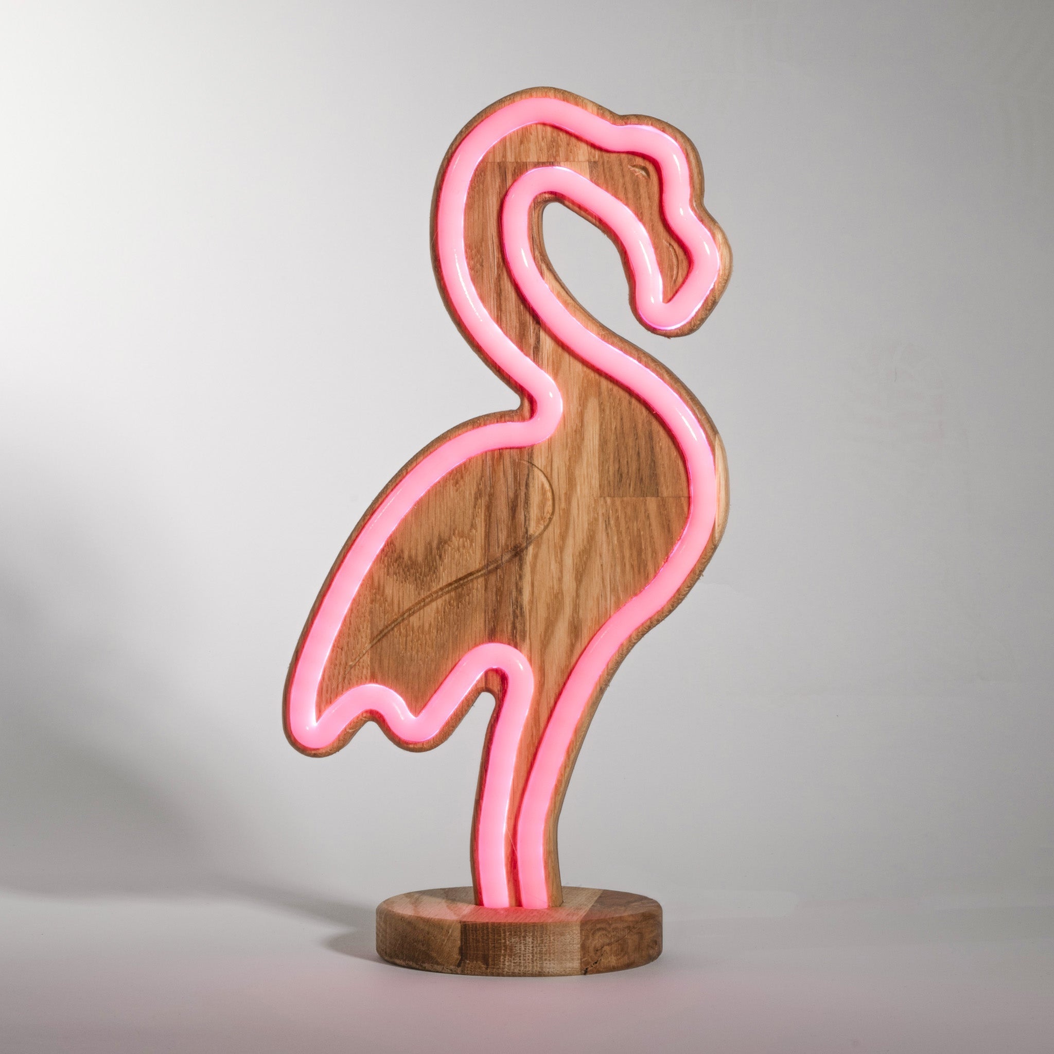 TropicalGlow - Wooden Neon Lamp with Remote