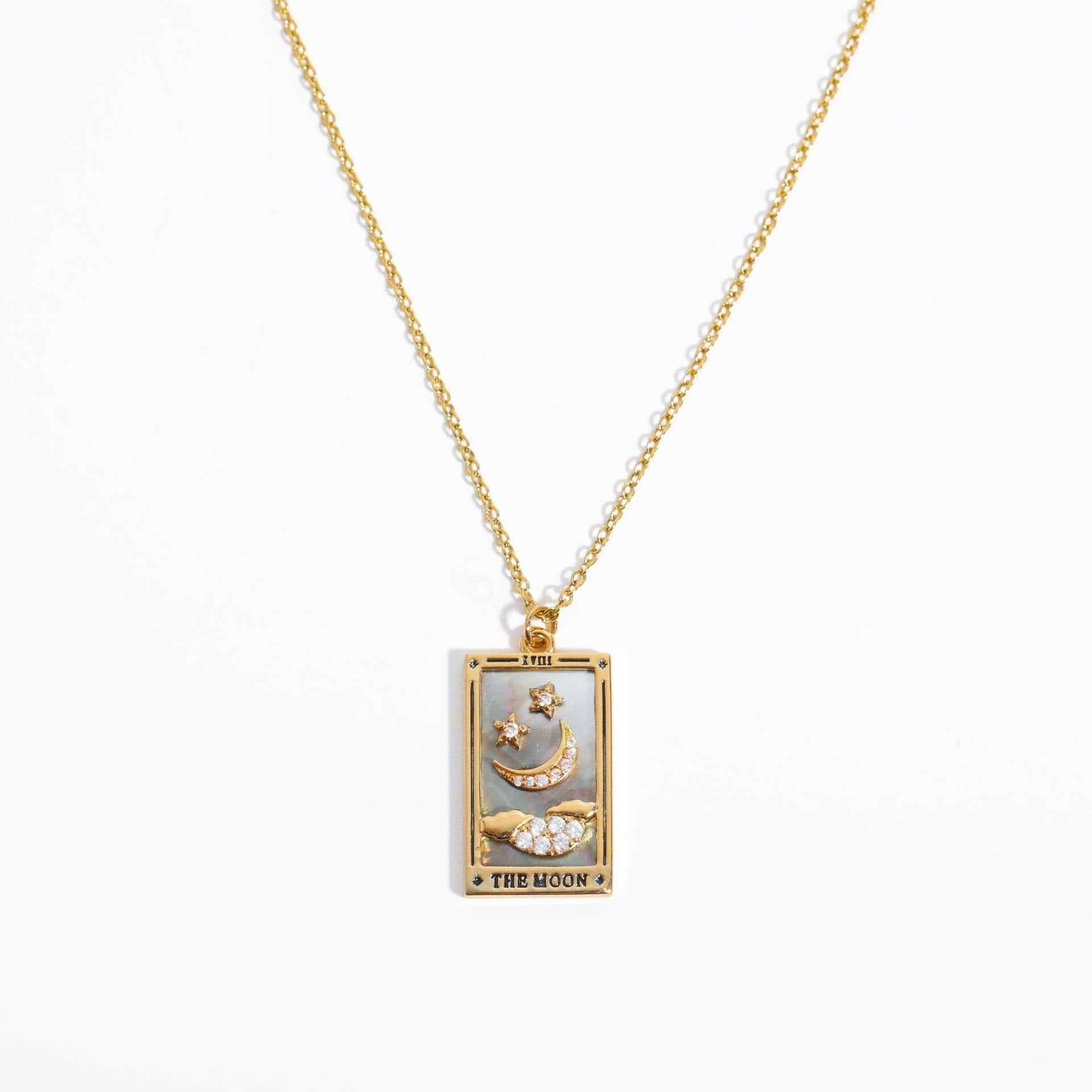 Amara - Tarot Drop Pendant Necklace with Zirconia for Women