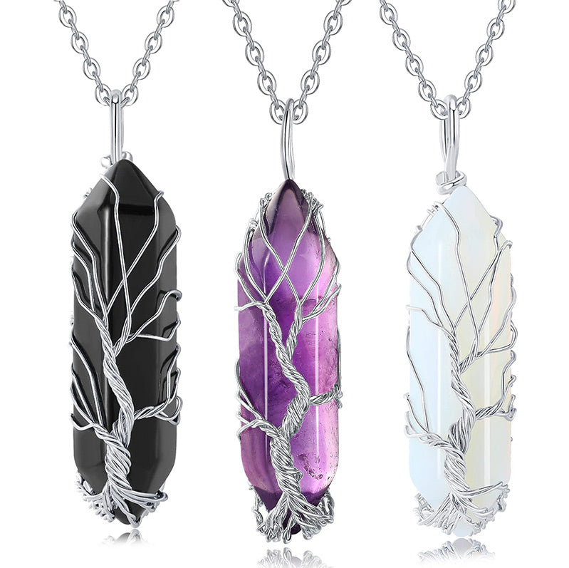 Elara - Tree of Life Crystal Gemstone Necklace for Women