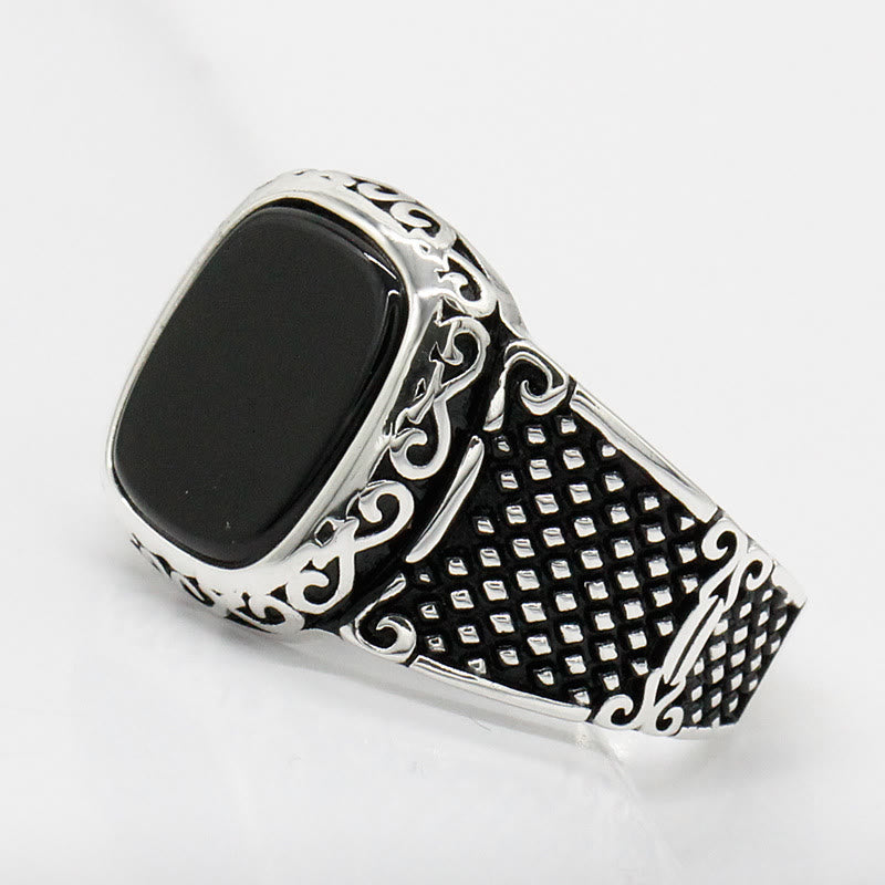 Max - Black Onyx Sterling Silver Ring for Men