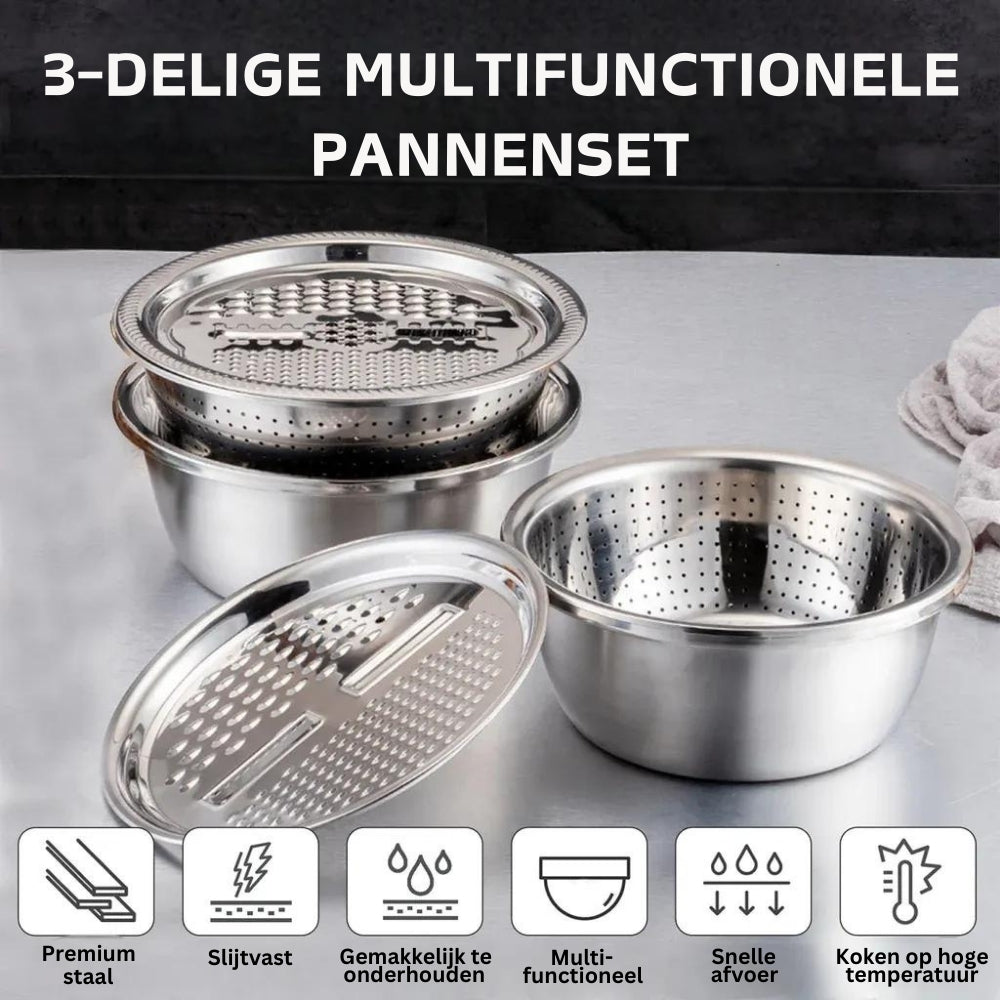 Master Chop - 3-in-1 Stainless Steel Grater Tray