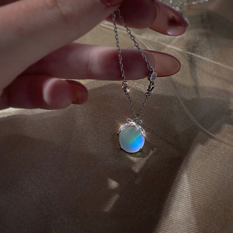 Firefly - Moonstone Pendant Necklace in Silver for Women