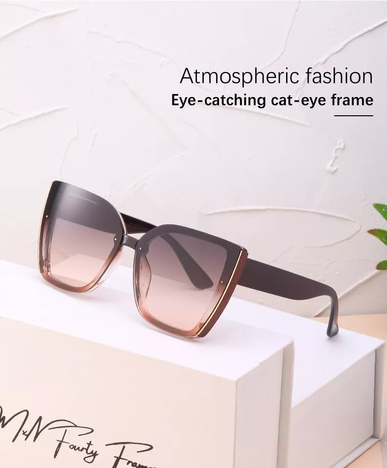 BillieShade - Square Retro Cat-Eye Sunglasses with UV Protection