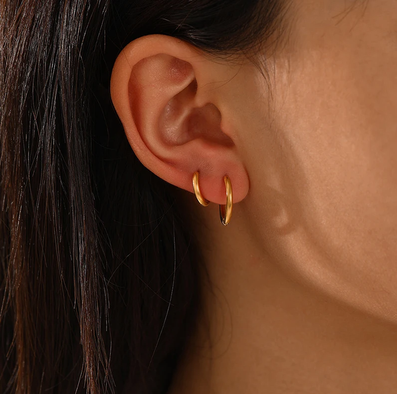 Sophia Hoop Earrings - Elegant Stainless Steel Hoops