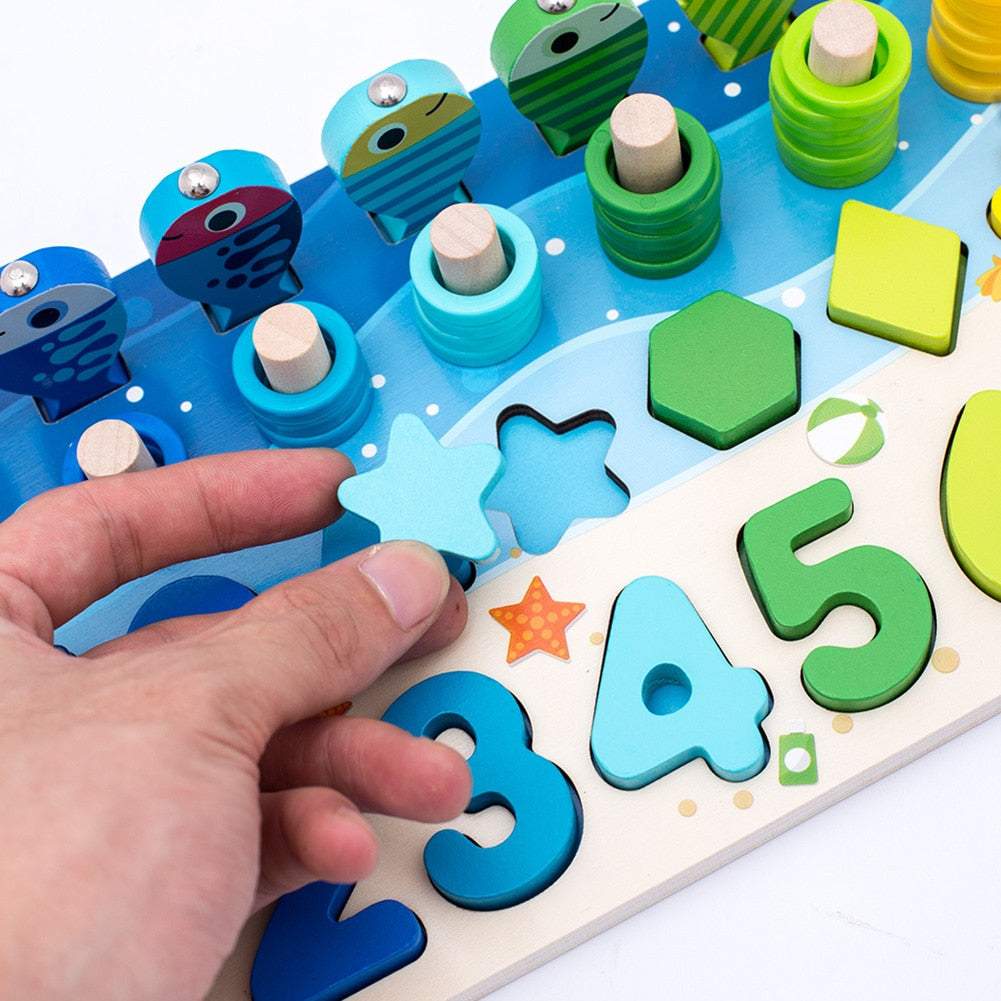 EduWood - Wooden Montessori Counting and Fishing Board