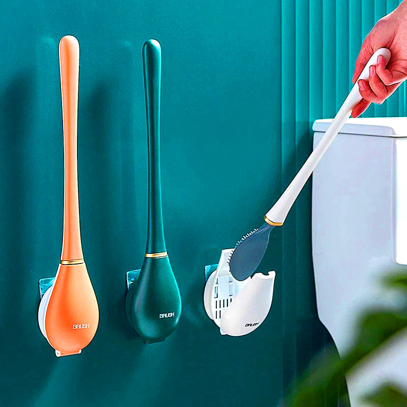 SumiClean - Silicone Toilet Brush with Wall Holder