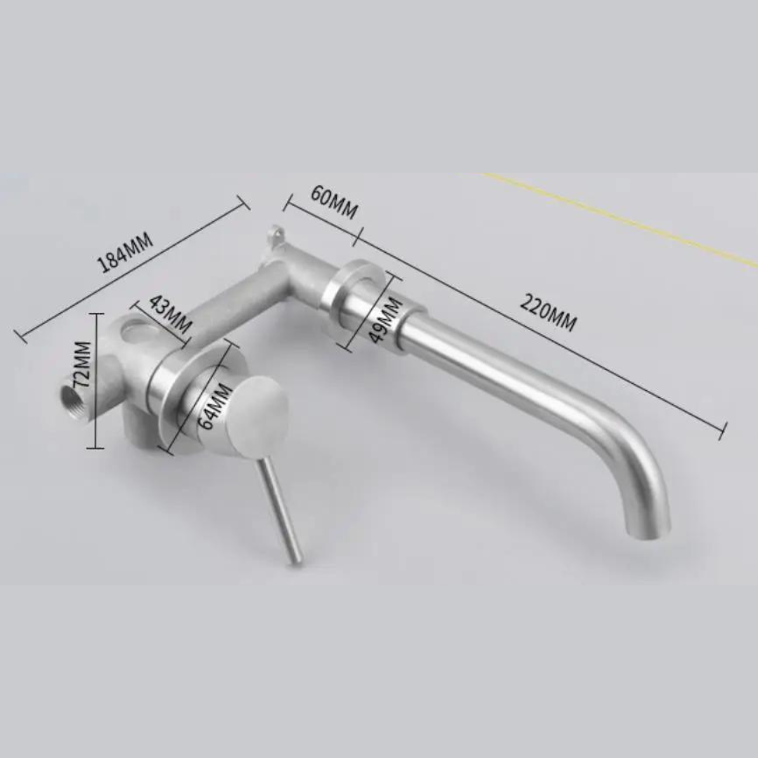Brushed Nickel Wall Faucet - Modern Basin Mixer Tap