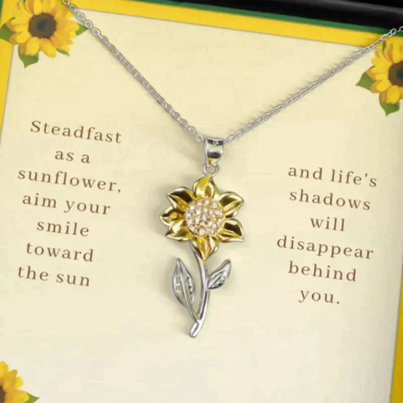Sunflower - Silver & Gold Pendant Necklace for Women