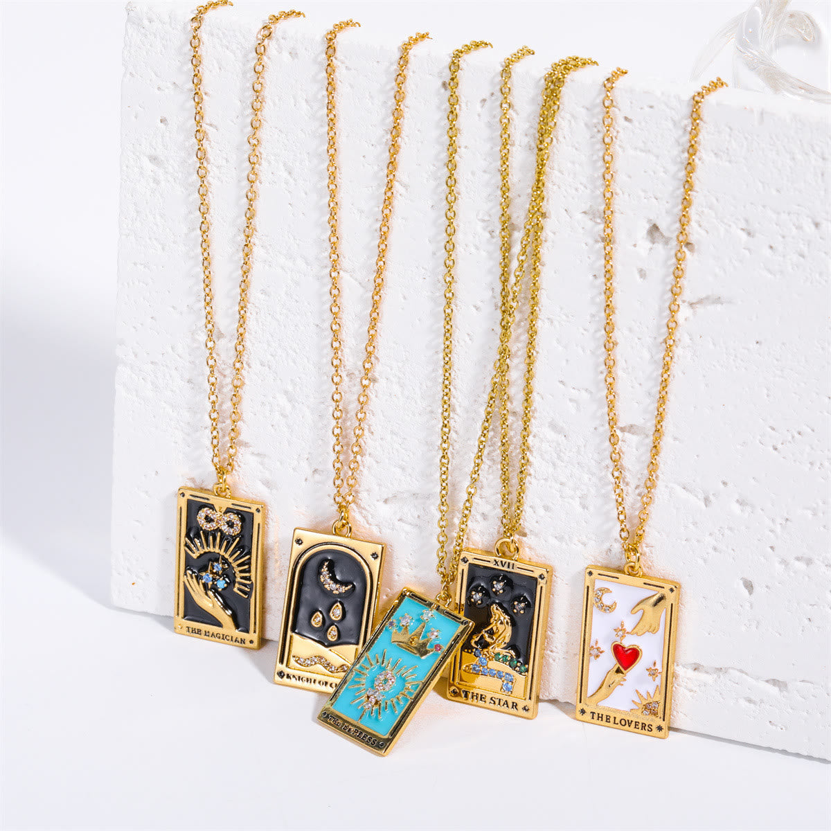 Amara - Tarot Drop Pendant Necklace with Zirconia for Women