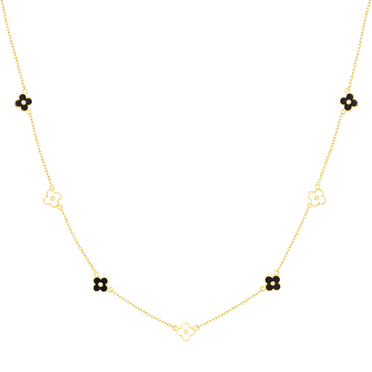 Lilliane Floral Pendant Necklace - Delicate Silver