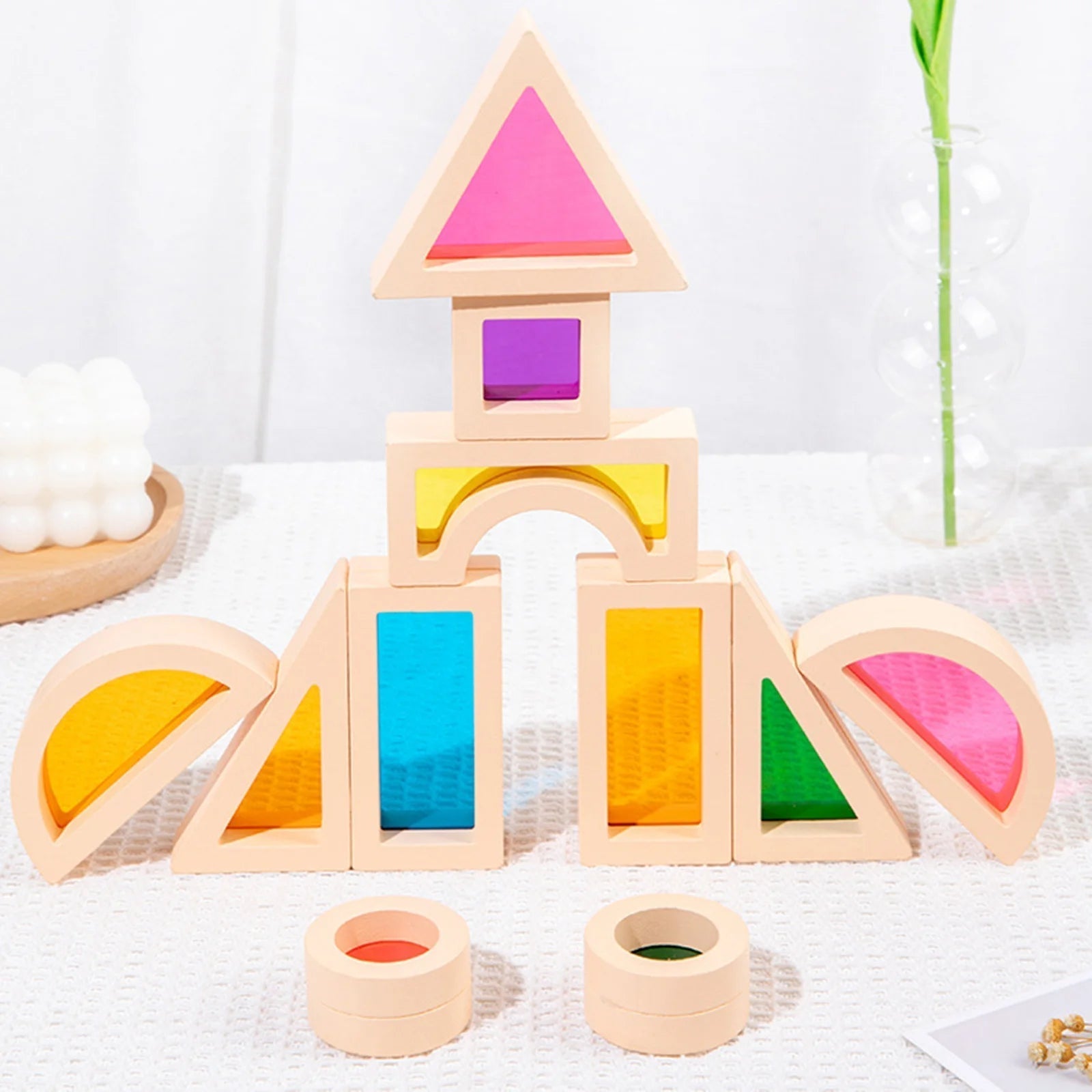 CreativeBlocks - Colourful Wooden Building Blocks for Kids