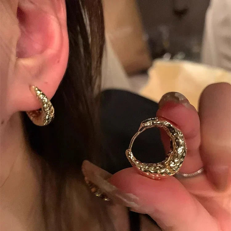 Noor Stylish Hoop Earrings - Gold or Silver