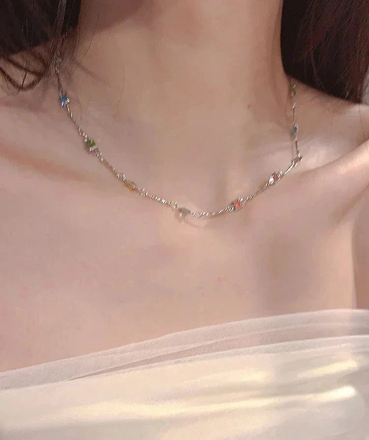 Ivy - Gold/Silver Necklace with Colourful Gemstones for Women