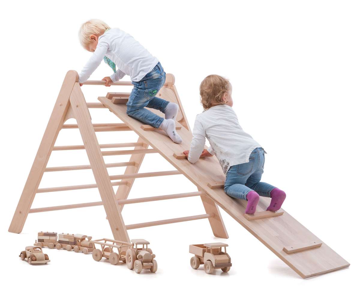 ClimbEase Board - Reversible Wooden Ladder and Slide