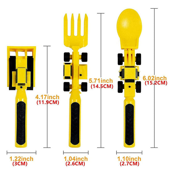 ConstructoFork Fun Bulldozer Kids Cutlery Set