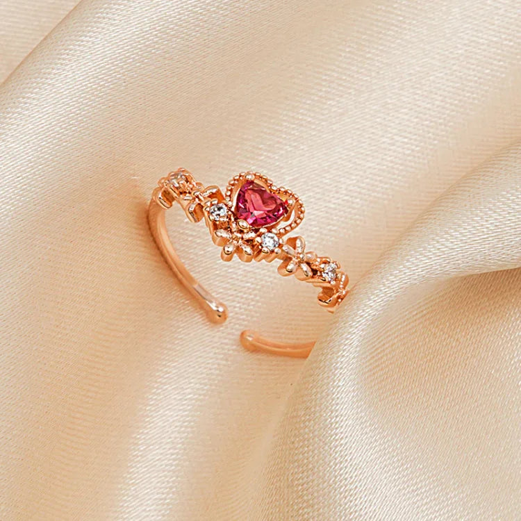 Scarlett - Red Crystal Love Ring for Women