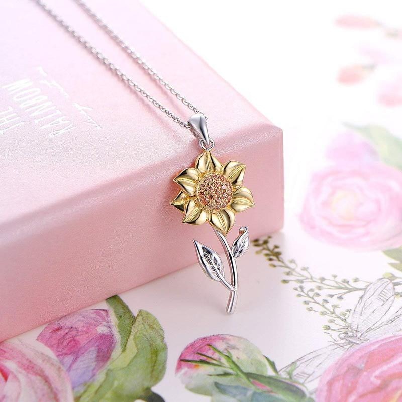 Sunflower - Silver & Gold Pendant Necklace for Women
