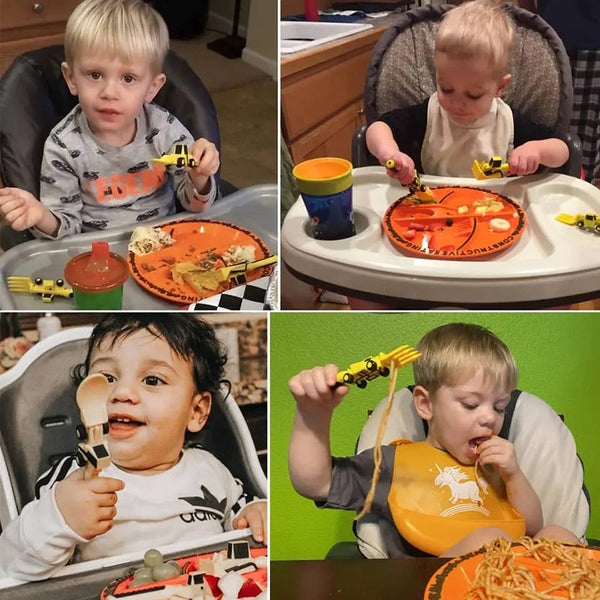 ConstructoFork Fun Bulldozer Kids Cutlery Set
