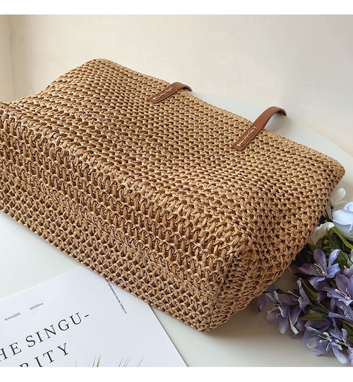 SummerBreeze Woven Straw Tote Bag