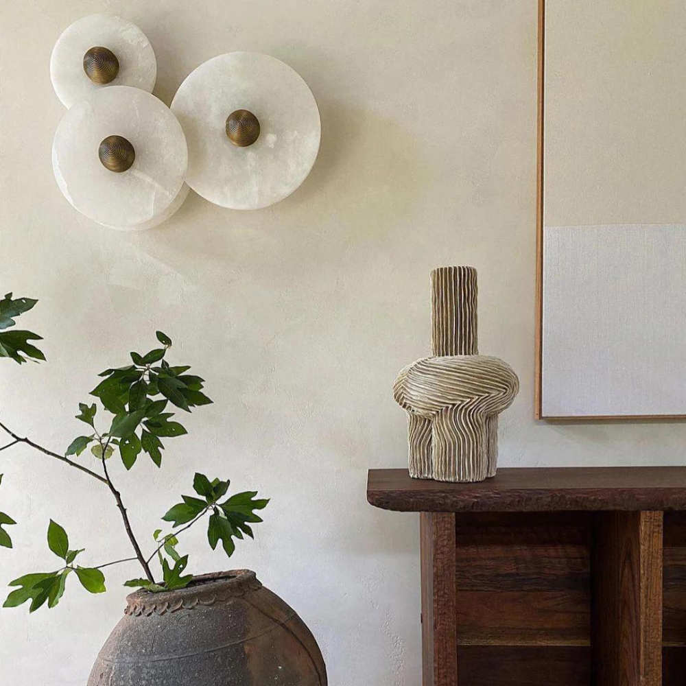 Aurora d'Or Round Wall Lamp - Alabaster Glow