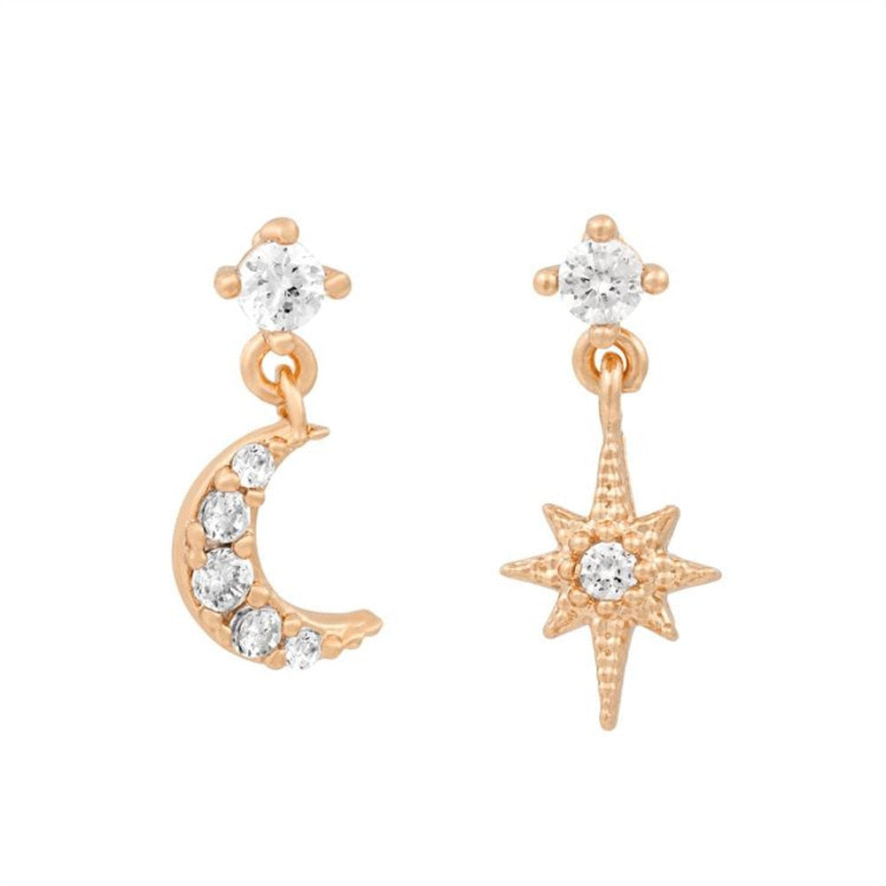 StarGlow Earrings - Celestial Star Stud and Hoop Set
