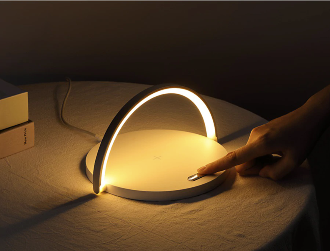 Bowlight Design - Stylish 3-in-1 Night Lamp with Qi Charger